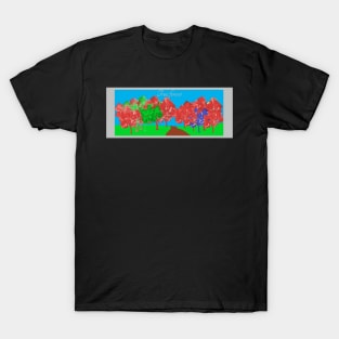 Art Painting of Red and Green Trees Forever T-Shirt